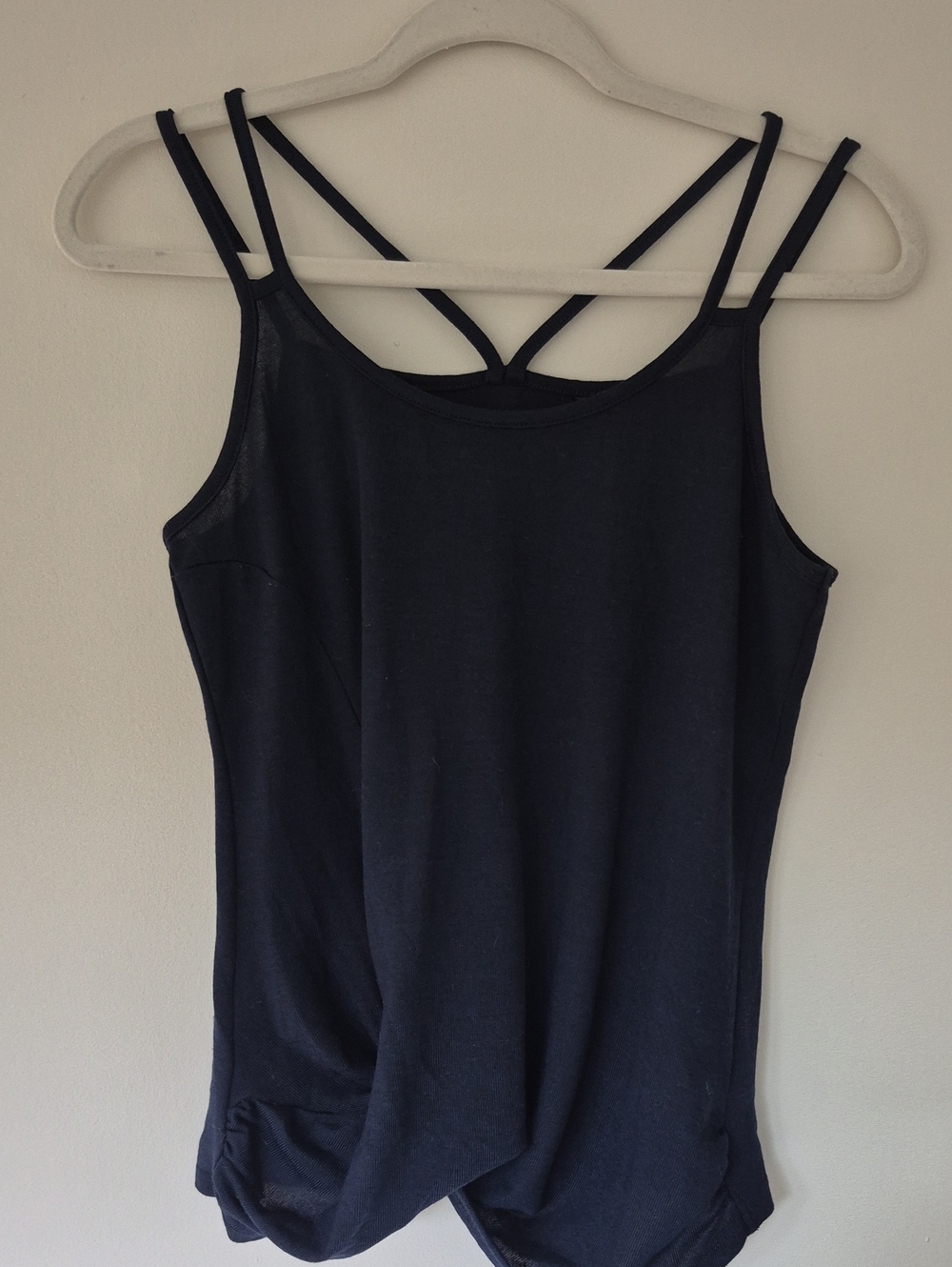 Navy Double-Strap Tank Top